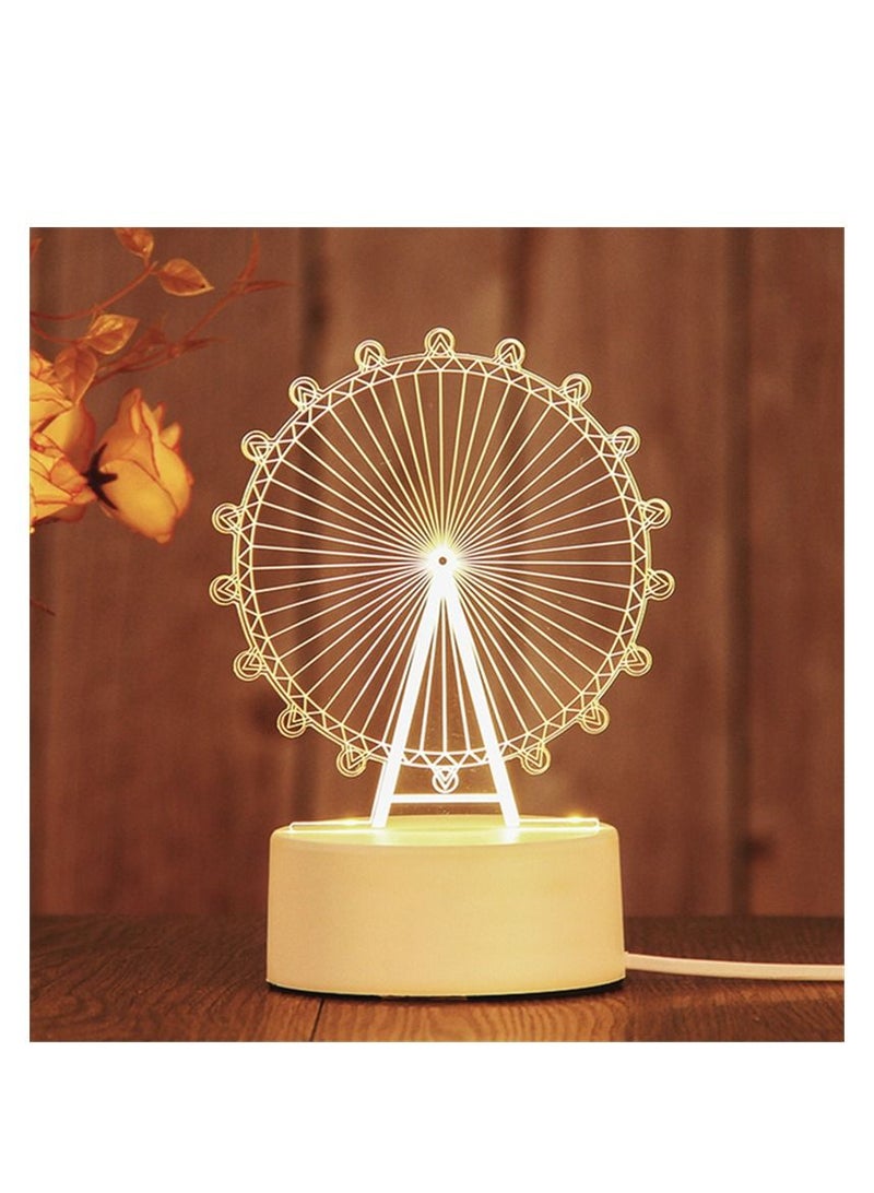 Y&D 3D Usb Table Night Lamp White 10x20centimeter - Image 1