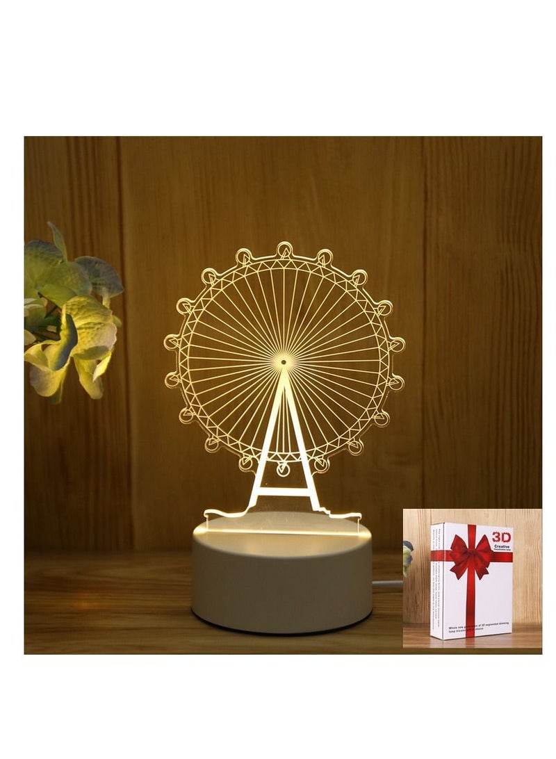 Y&D 3D Usb Table Night Lamp White 10x20centimeter - Image 2