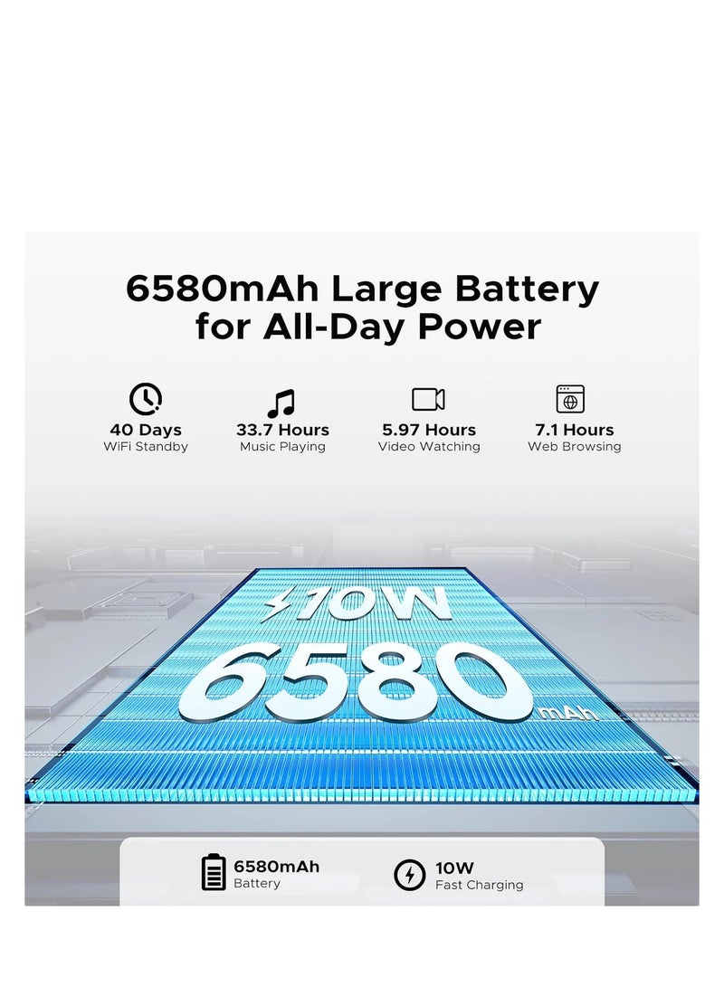 Doogee Tab A9 Pro (VIP) - WiFi, ROM:(4+16) 20GB, RAM: 128G, "10.1" Inch, HD Display, 6580mAh Battery, Android 15, Bluetooth Keyboard, Bluetooth Mouse, Stylus, Blue - Image 5