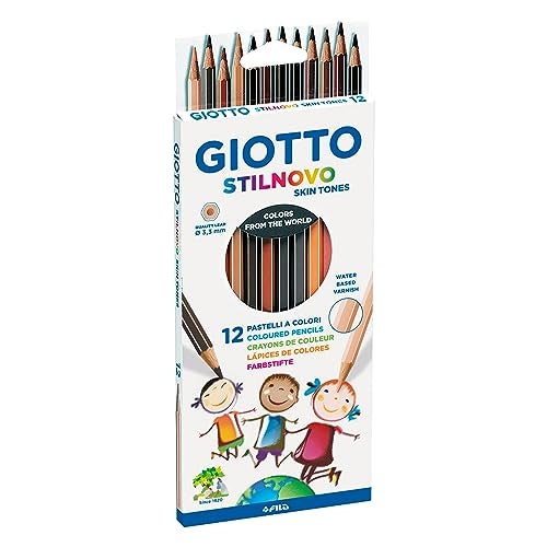 Giotto أقلام تلوين جيوتو ستيلنوفو بألوان البشرة، شكل سداسي، رأس 3.3 مم، 12 لون متنوع، مثالي للأطفال والمدارس - Image 3