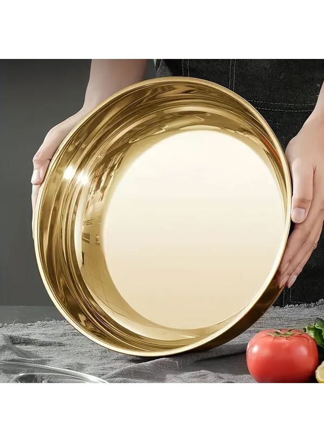 Golden Stainless Steel Mixing Bowl Large Rust Resistant Deep Wide For Kneading Dough Serving Noodles Washing Vegetables Making Soup Versatile Kitchen Essential - Image 5