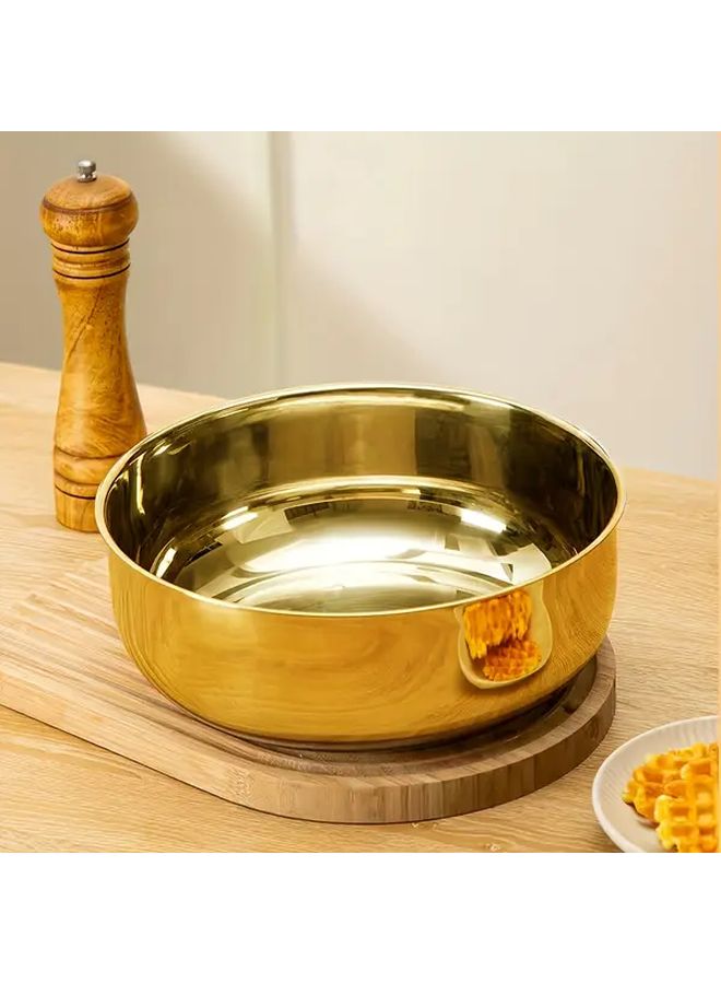 Golden Stainless Steel Mixing Bowl Large Rust Resistant Deep Wide For Kneading Dough Serving Noodles Washing Vegetables Making Soup Versatile Kitchen Essential - Image 4