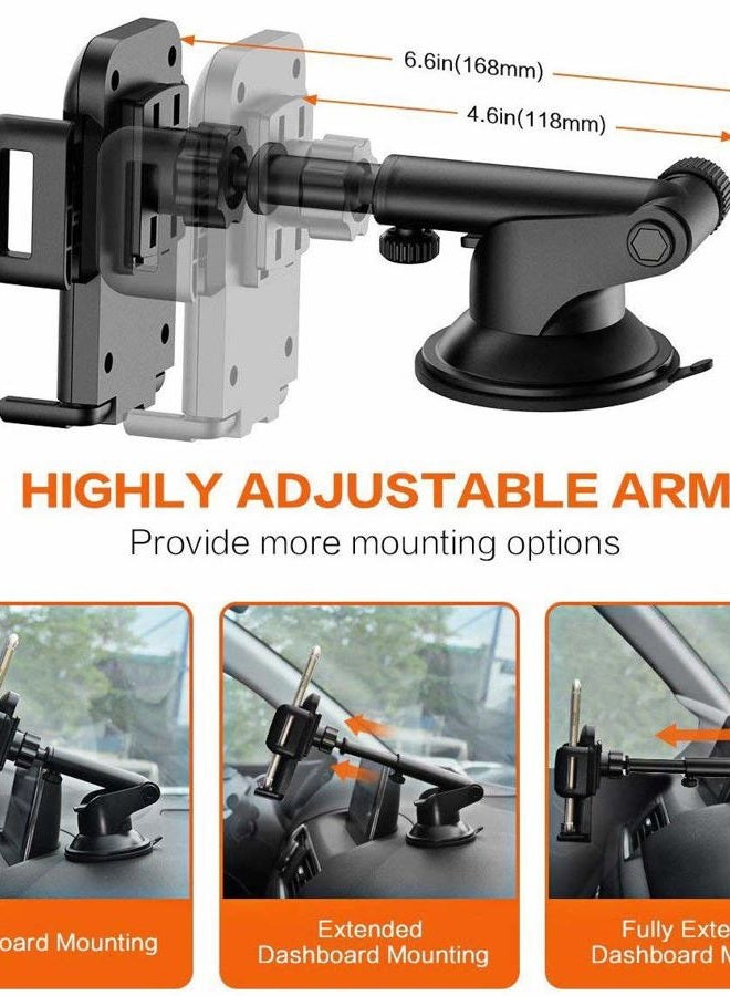 Pokanic Car Cell Phone Mount Stand Holder Cradle Dashboard Windshield Washable Sticky Gel Pad 360 Rotation Three-Side Grips Universal (Dashboard Mount) - Image 2