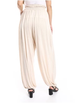 Beige wide leg trousers with waist elastic - pzsku/Z8D01EB9466CB334B78C4Z/45/_/1709554300/d2a1dba6-3359-462d-8d8d-b9342509a05f