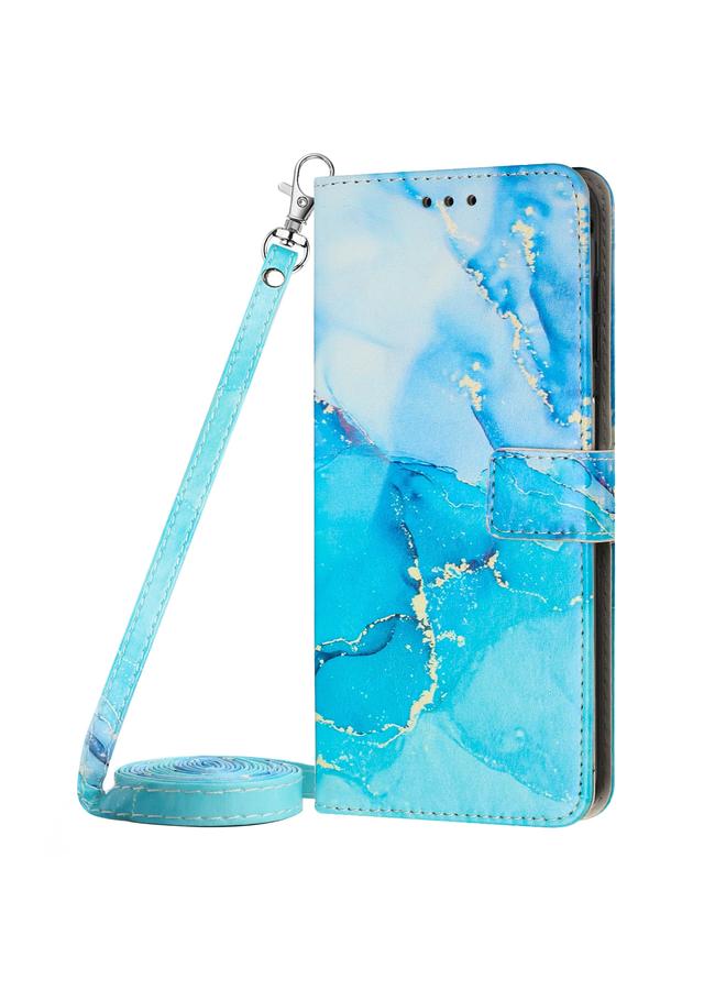 S-TOP Case For Samsung Galaxy A13 4G Crossbody Painted Marble Pattern Leather Phone Case - Image 2