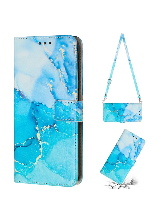 S-TOP Case For Samsung Galaxy A13 4G Crossbody Painted Marble Pattern Leather Phone Case - Image 1