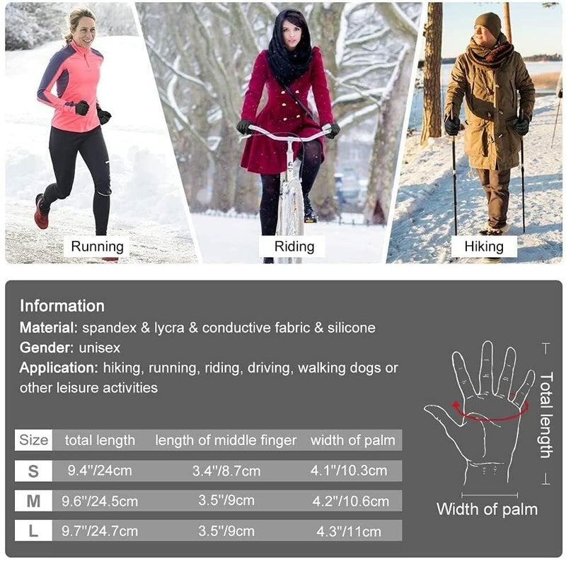 ZaySoo Outdoor Warm Velvet Touch Screen Waterproof Windproof Gloves (Large, NavyBlue) - Image 5