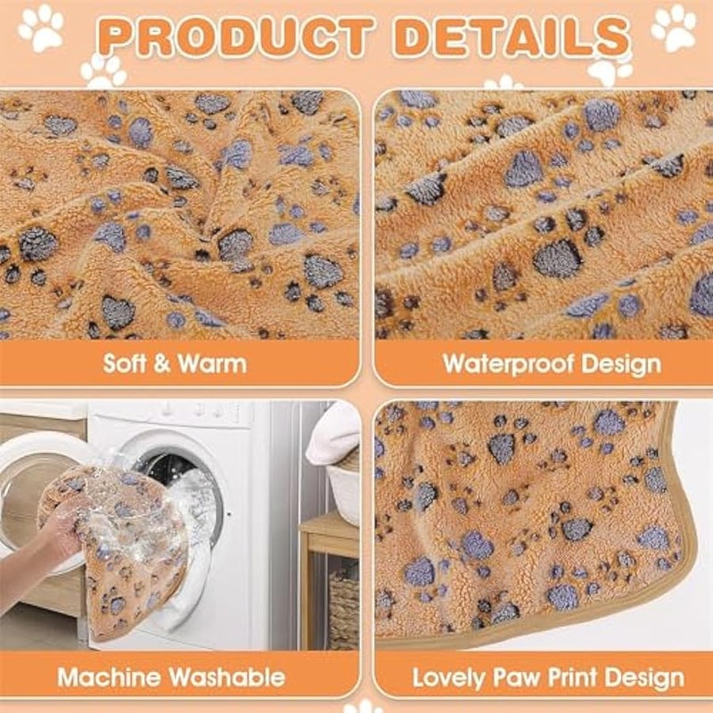 إسكدنيا بطانية للحيوانات الاليفة من ديواناي، عبوة من قطعتين من بطانية ناعمة للكلاب الصغيرة والمتوسطة والصغيرة والقطط الصغيرة، مقاس 40 × 60 سم - Image 4