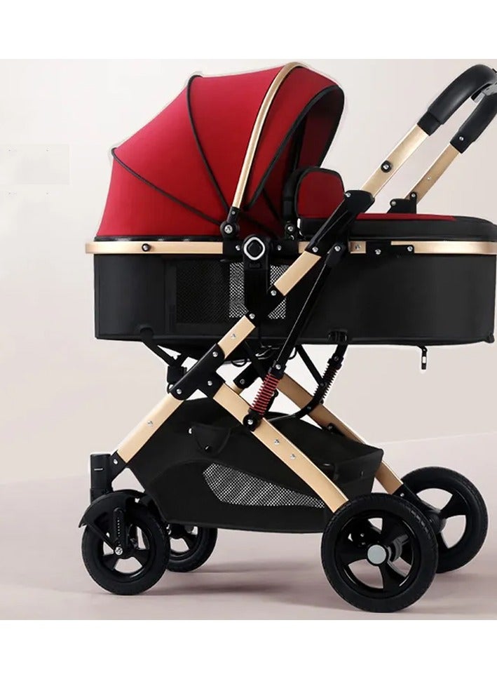 DubaiGallery Lightweight sit-and-play lie down baby folding two-way high landscape shock absorption four-season-wheel - Image 2