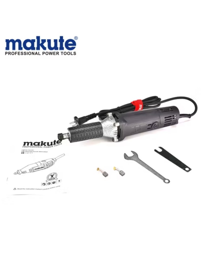 makute - 600W Die Grinder with 20000RPM 6mm disc Copper motor Variable speed Adjustable side handle for polishing  Cleaning Rust Removal smooth polished on metal wood glass & more - DG004 - Image 1