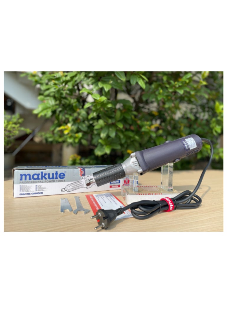 makute - 600W Die Grinder with 20000RPM 6mm disc Copper motor Variable speed Adjustable side handle for polishing  Cleaning Rust Removal smooth polished on metal wood glass & more - DG004 - Image 1