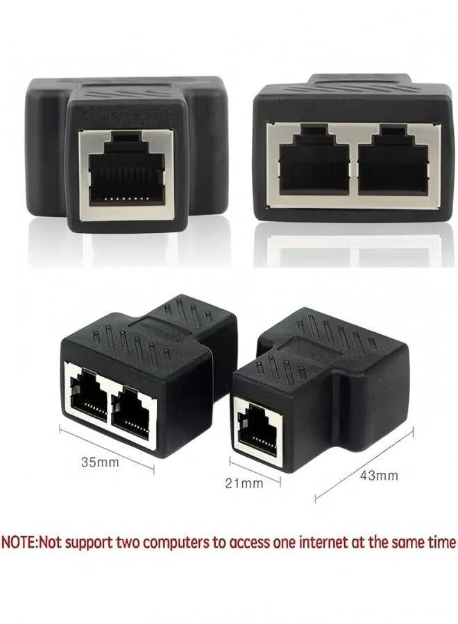 DUNISO RJ45 Splitter Adapter, 1 to 2 Ethernet Splitter Connector,Plug and Play,for CAT 5/CAT 6/CAT 7,for PC Computer Laptop TV Box Router Game Console - Image 3