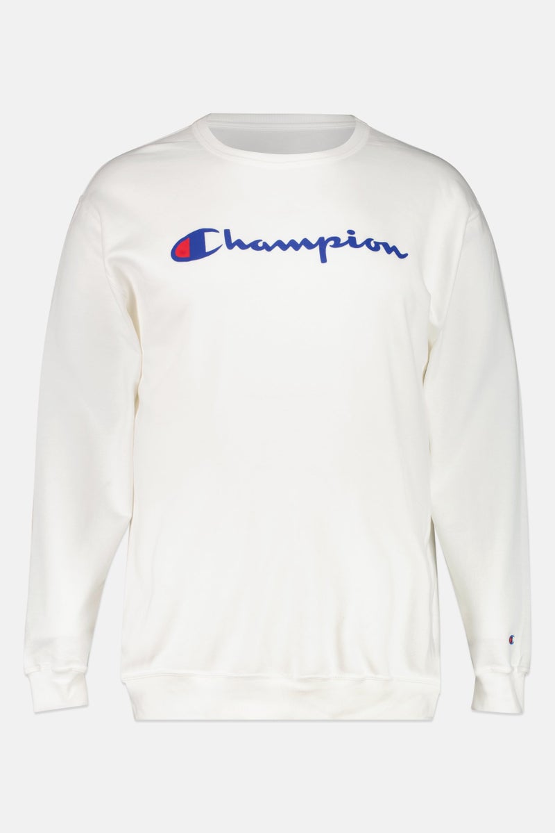Champion Men Sportswear Fit Long Sleeve Tall Outdoor Sweatshirt, White - Image 3