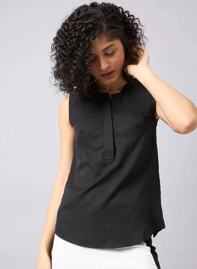 كواري بلوزة بلا أكمام بقصة مريحة