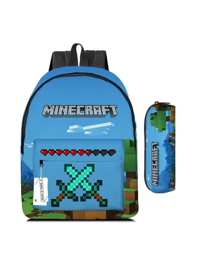 ماين كرافت على ظهره مقلمة قطعتين دعوى الرجال والنساء الترفيه الرياضة حقيبة السفر طالب حقيبة المدرسة - Image 1