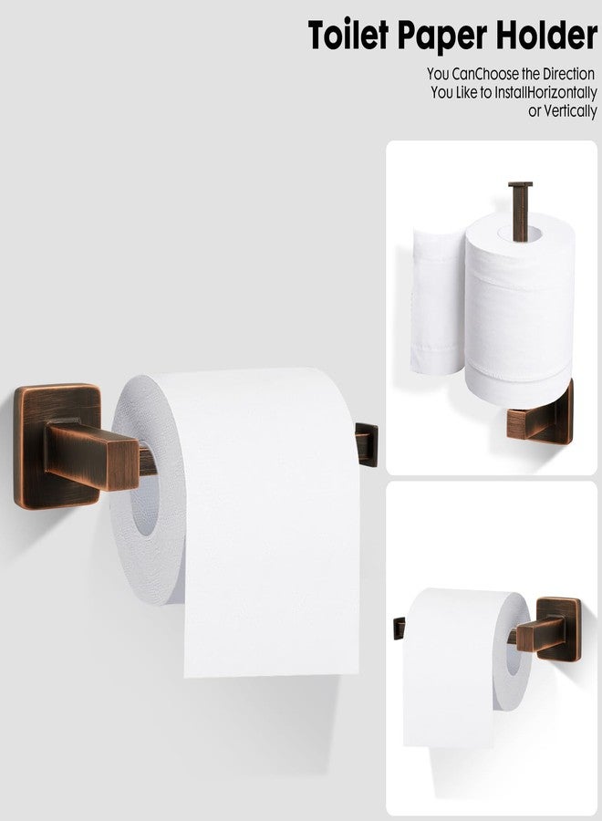 Ntipox 4 Pieces Oil Rubbed Bronze Bathroom Hardware Accessories, Include Hand Towel Ring, Toilet Paper Holder and 2 Robe Towel Hooks,Bronze Bathroom Hardware Set - Image 2