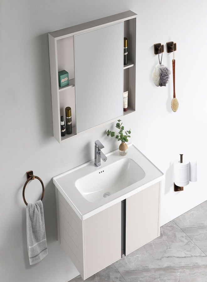 Ntipox 4 Pieces Oil Rubbed Bronze Bathroom Hardware Accessories, Include Hand Towel Ring, Toilet Paper Holder and 2 Robe Towel Hooks,Bronze Bathroom Hardware Set - Image 5