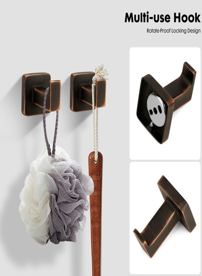 Ntipox 4 Pieces Oil Rubbed Bronze Bathroom Hardware Accessories, Include Hand Towel Ring, Toilet Paper Holder and 2 Robe Towel Hooks,Bronze Bathroom Hardware Set - Image 4
