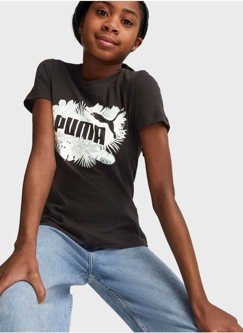 PUMA - Youth Essential Flower Power T-Shirt - Image 1