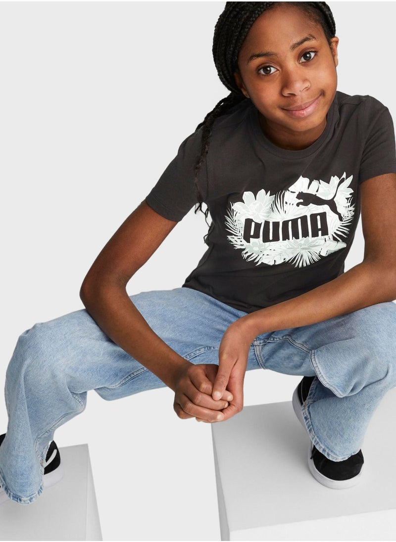 PUMA - Youth Essential Flower Power T-Shirt - Image 1
