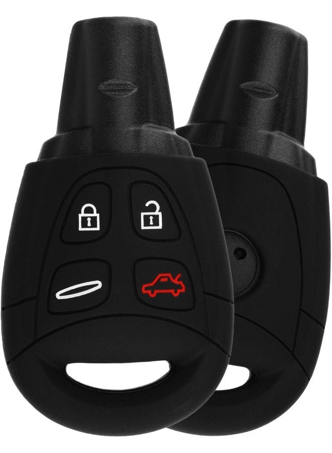 KeylessOption KeyGuardz Keyless Entry Remote Car Key Fob Outer Shell Cover Soft Rubber Protective Case for Saab 9-3 9.5 LTQSAAM433TX - Image 2