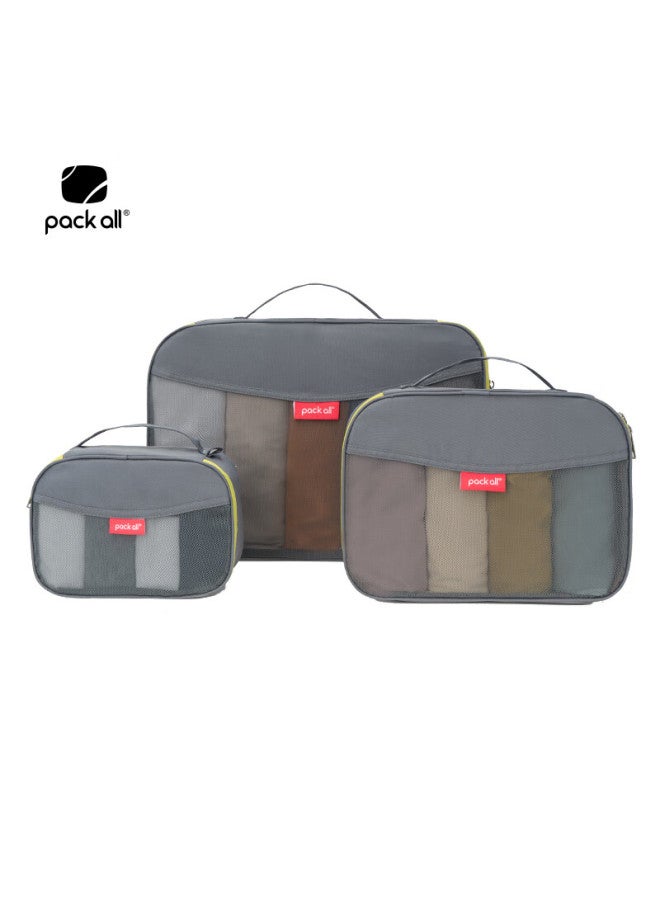Pack All Travel Storage Bag Set, Luggage Organizer, Underwear Sorting Bag, Business Trip Clothing Storage Bag, Three-piece Set, Gray - Image 1