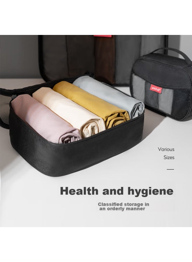 Pack All Travel Storage Bag Set, Luggage Organizer, Underwear Sorting Bag, Business Trip Clothing Storage Bag, Three-piece Set, Gray - Image 2