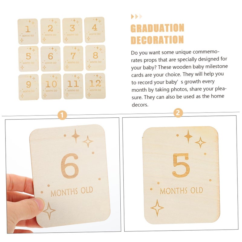Newborn Milestone Cards 24pcs Wooden Slices Natural Decor Photo Props For Girl Nursery - Image 4