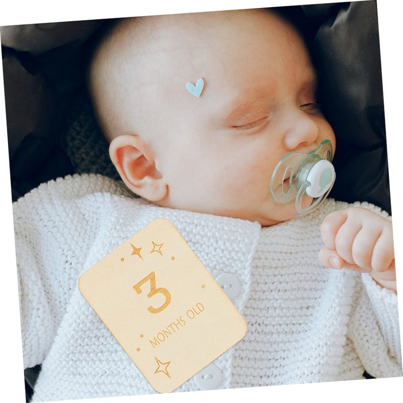 Newborn Milestone Cards 24pcs Wooden Slices Natural Decor Photo Props For Girl Nursery - Image 5