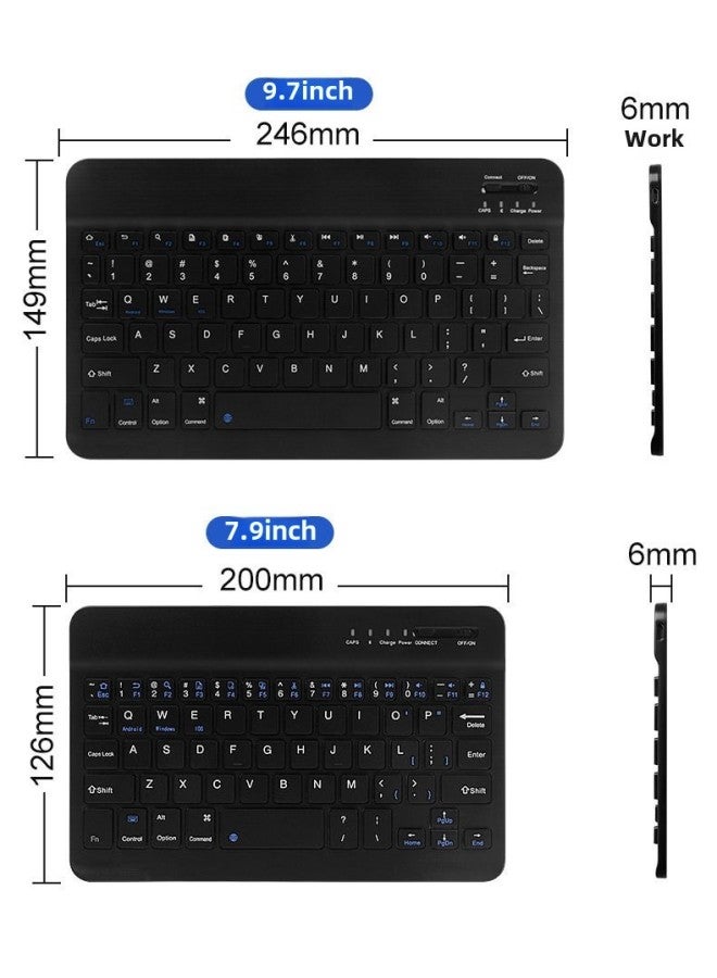 7 8 10 Inch Phablet Universal Bluetooth Keyboard Tablet For Ipad Keyboard Mini Bluetooth Wireless Keyboard-Color:9.7/10.1 Inch White - Image 3