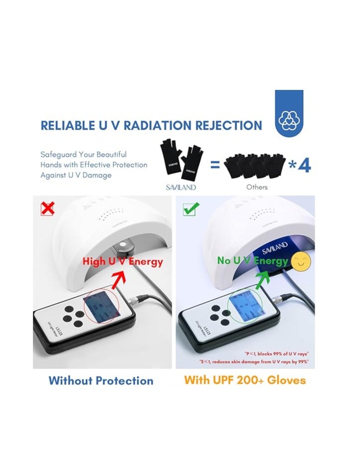 Bukela UV Gloves for Gel Nail Lamp, Professional UPF50+ UV Protection Gloves for Manicures - Image 4