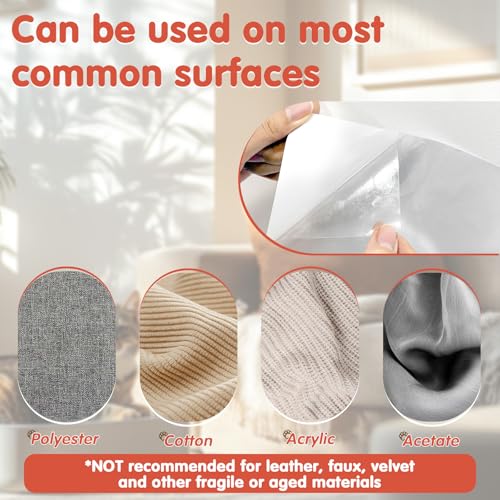 Secopad 18 PCS Large Cat Scratch Furniture Protector Transparent Couch Protector from Cat Claws SingleSided Self Adhesive Anti Pet Deterrent Sofa Cover 17IN - Image 3