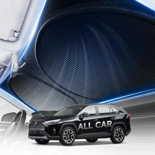 DooGooCoo [Upgrade] DooGooCoo Windshield Sun Shade - Medium, Sunshade for Car Windshield [100% Sunlight & UV Block] Car Sun Shade Windshield Protect & Keep Car Cooler Foldable Front Windshield Shade (64x32 in) - Image 1