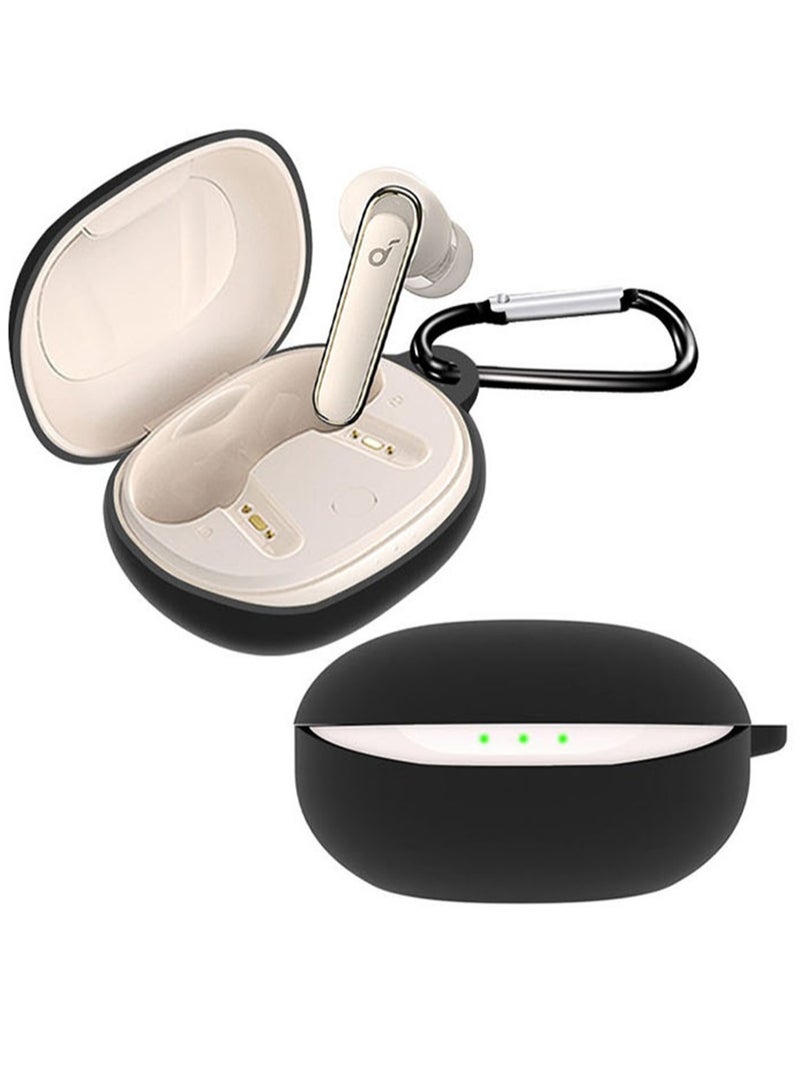 Youque Silicone Case for Soundcore Life p3 Protective Earphone Cover With Hook Black - Image 2