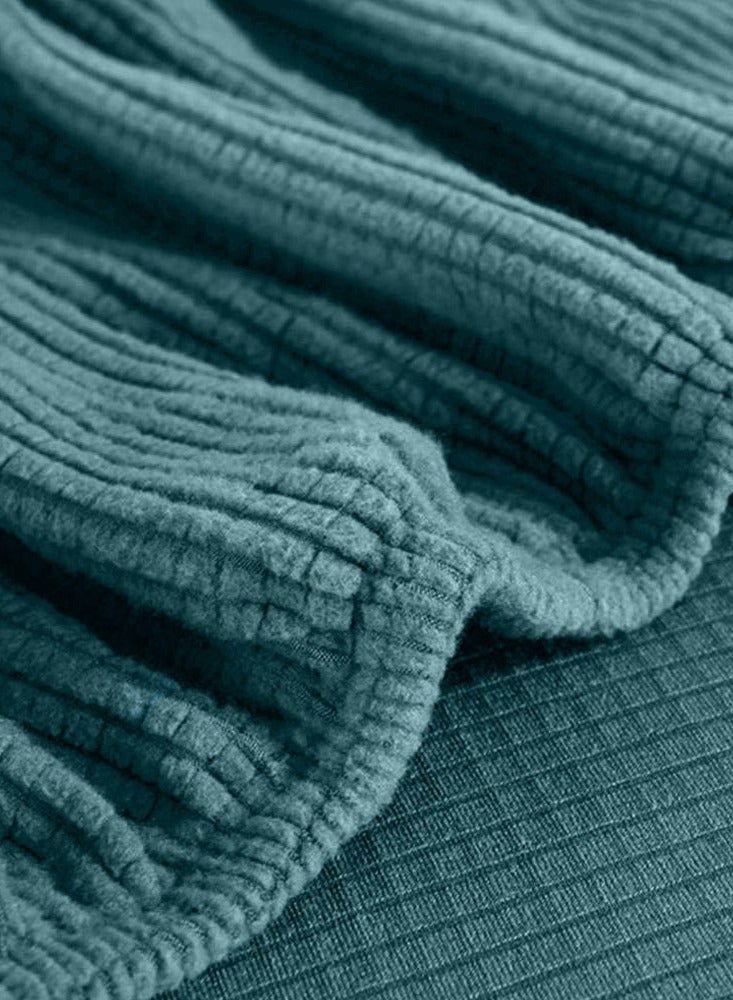 CATANES Thick Couch Covers, Sectional Sofa Stretch Slipcover Living Room Dogs Pets, Washable Durable Furniture Protector GREEN (145cm * 185cm)  - Image 3