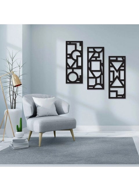 Geometric Wooden Wall Décor - Set of 3 Each 80x30