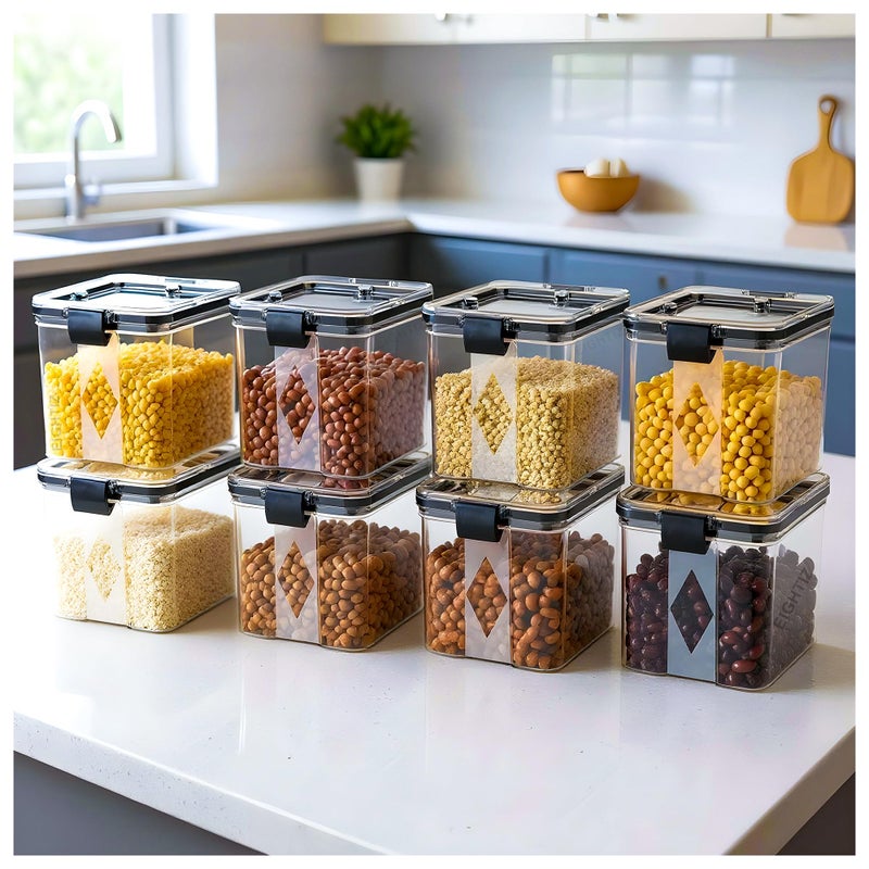 Eightiz (Pack of 8 Fridge Storage Containers Plastic Boxes with Airtight Lids,Freezer Safe,Refrigerator Organizer for Vegetables, Fruits, Kitchen organization accessories (700 ml,Transparent) - Image 5