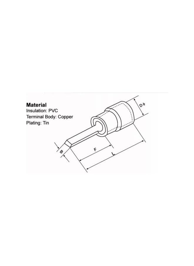 KISTENMACHER Kistenmacher Pre-Insulated Flat Pin Type Ferrules (100 Pcs) (5.5-18 YELLOW)  - Image 3