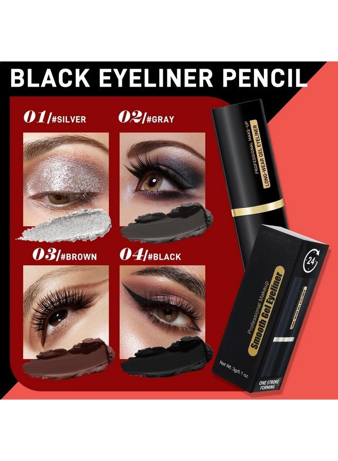 لوكوس قلم تحديد العيون جل أسود وبني من لوكوس، قلم تحديد عيون مقاوم للماء والتلطخ، قلم تحديد عيون أسود، عصا رسم للوجه، عصي سوداء للعين، مكياج الهالوين، قلم تحديد عيون أسود ناعم للنساء - Image 3