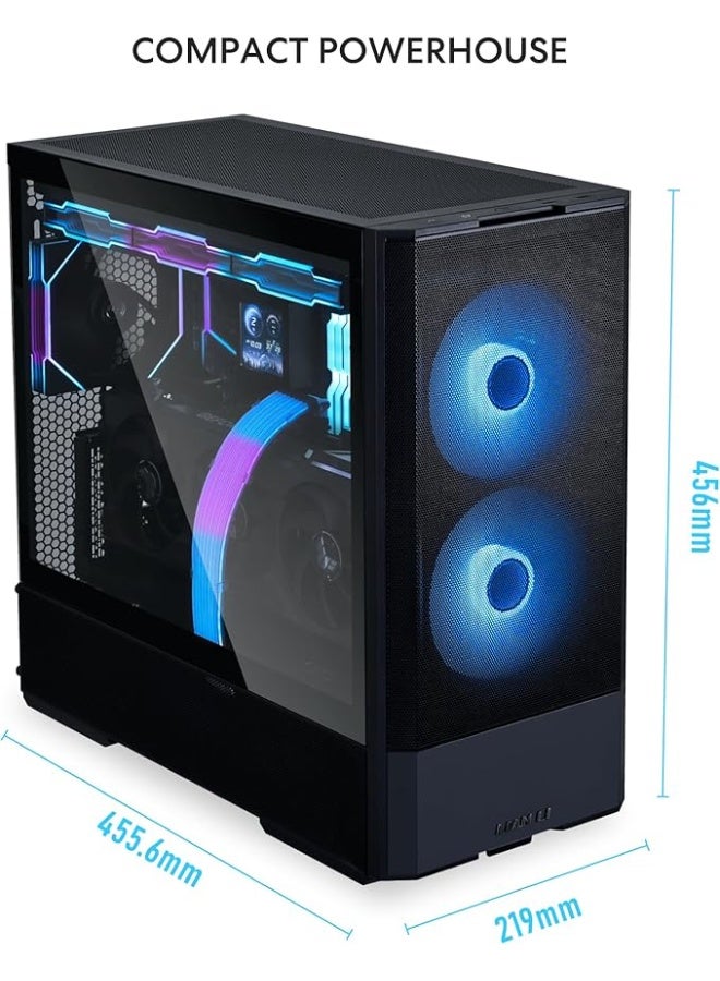 ليان لي صندوق كمبيوتر 207 ايه تي اكس من لانكول العاب RGB هيكل برجي لوحات شبكية محسنة لتدفق الهواء - مراوح ARGB PWM 2×120 ملم مثبتة مسبقا منفذ USB نوع C لوحة جانبية الزجاج المقوى - Image 5