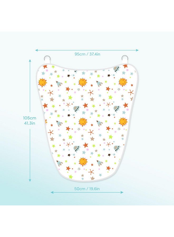 Sevi Bebe Multipurpose Muslin Cover 100% Cotton - Breathable Baby Essential, Breastfeeding, Nursing, Car Seat, Stroller Cover, Tummy Time Mat & Burp Cloth All in One (Space Pattern) (Pack of 1) - Image 5