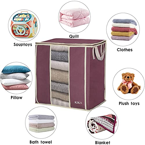 KIKA HOMS Large Clothes, Toys, Pillow & Blanket Storage Bag, Foldable Storage Organizer 6x60L = 360L, 6 Pcs Pack (Multicolor) - Image 4