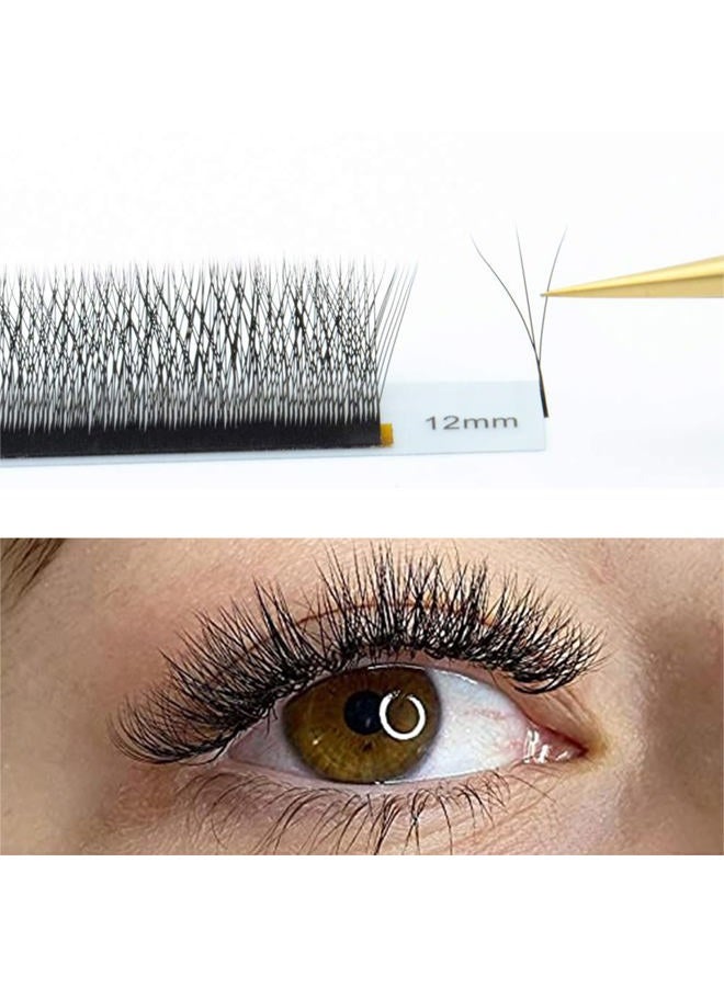 ACTROL W Eyelash Extensions 3D Volume 0.07D Curl 8-15mm Easy Fan W-shaped Lash Premades Cluster Black W Lash - Image 5