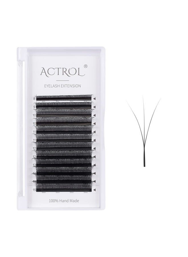 ACTROL W Eyelash Extensions 3D Volume 0.07D Curl 8-15mm Easy Fan W-shaped Lash Premades Cluster Black W Lash - Image 1