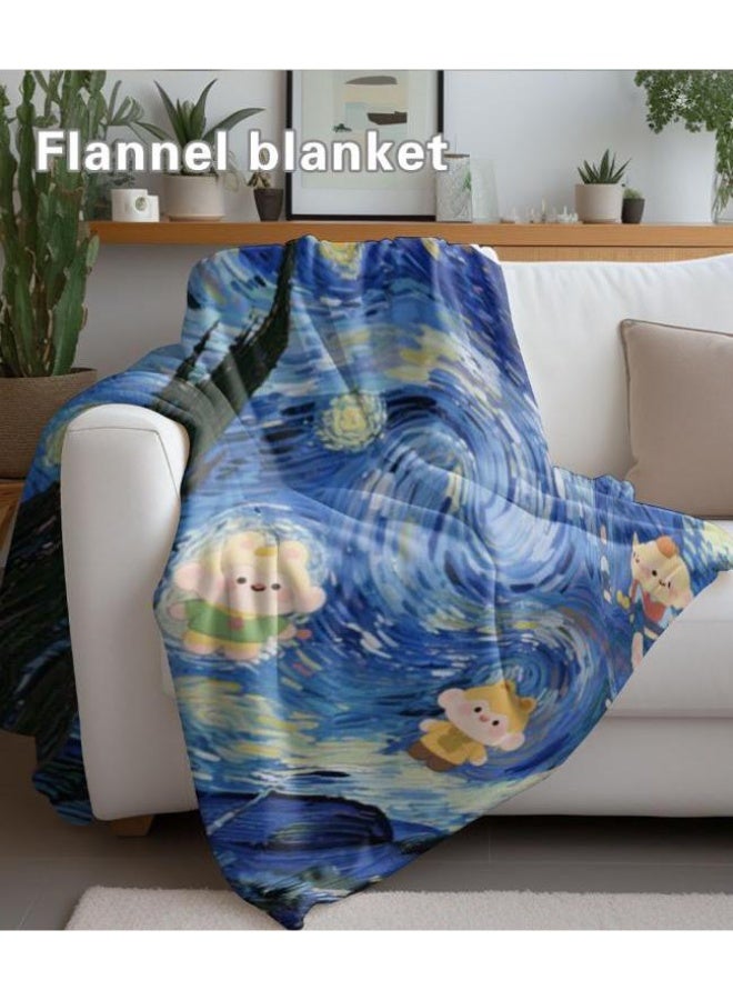 عام بطانية رقيقة من الفانيلا الكرتونية للأطفال والرضع (دافئة ومريحة، ومناسبة للنوم والألعاب) 70 سم * 100 سم - Image 5