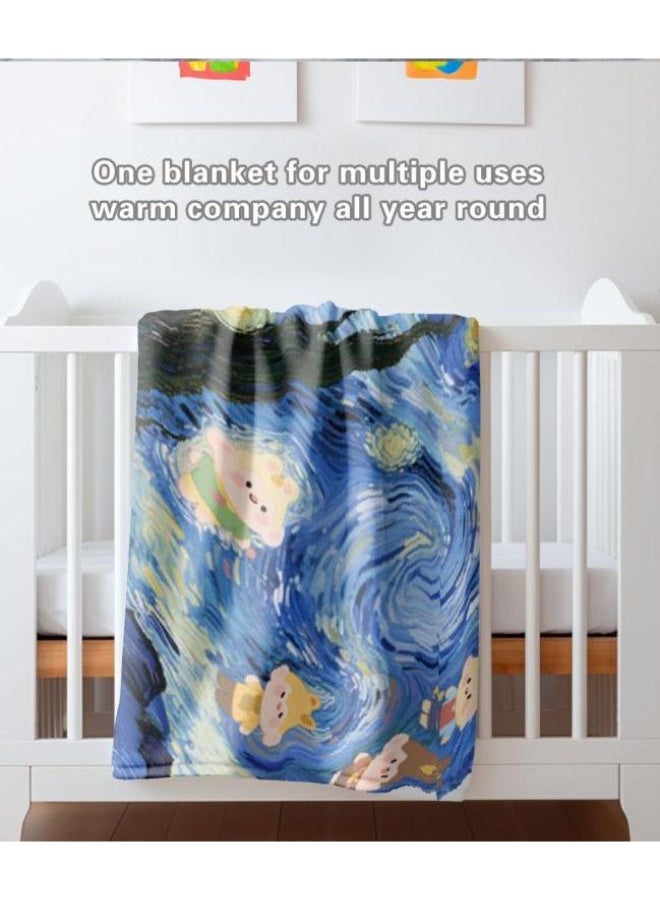 عام بطانية رقيقة من الفانيلا الكرتونية للأطفال والرضع (دافئة ومريحة، ومناسبة للنوم والألعاب) 70 سم * 100 سم - Image 1