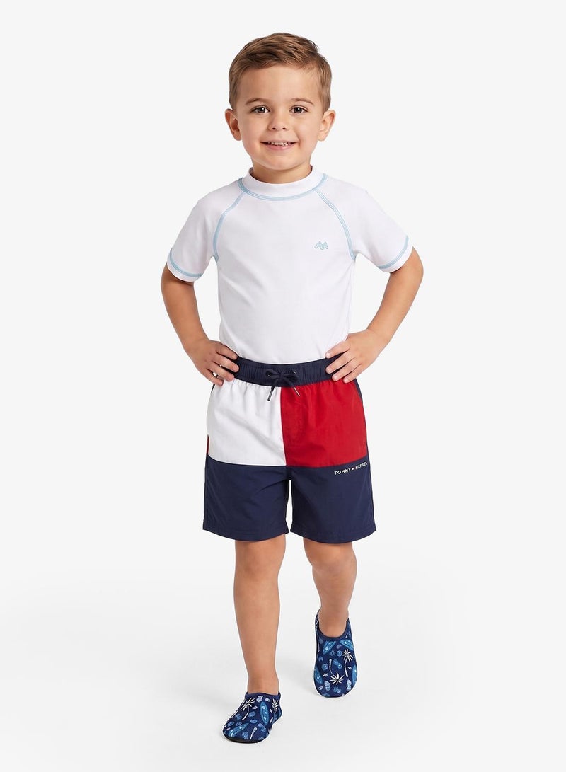 TOMMY HILFIGER Classic Colour-Blocked Mid Length Swim Shorts - Image 1