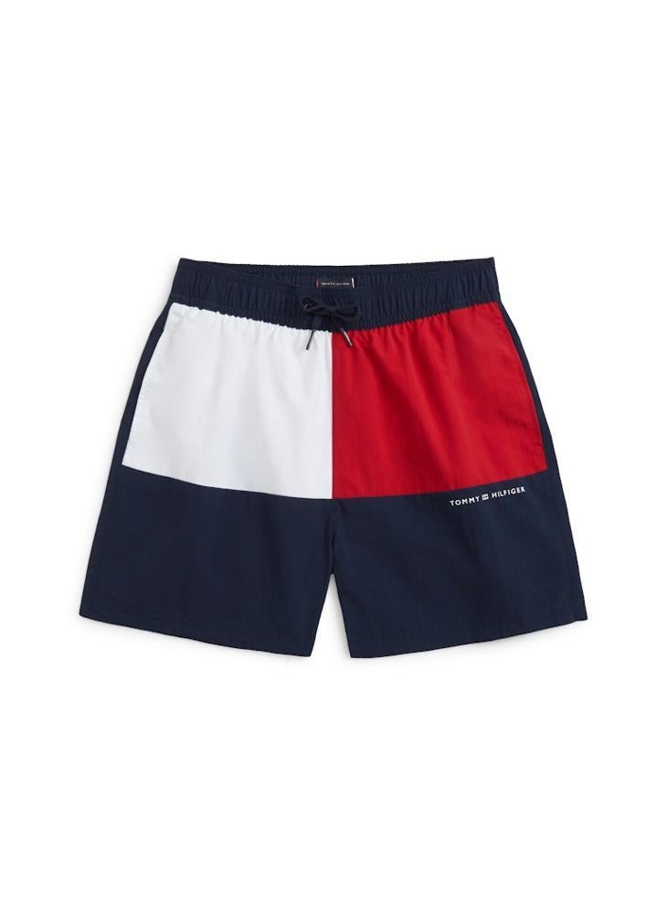 TOMMY HILFIGER Classic Colour-Blocked Mid Length Swim Shorts - Image 2