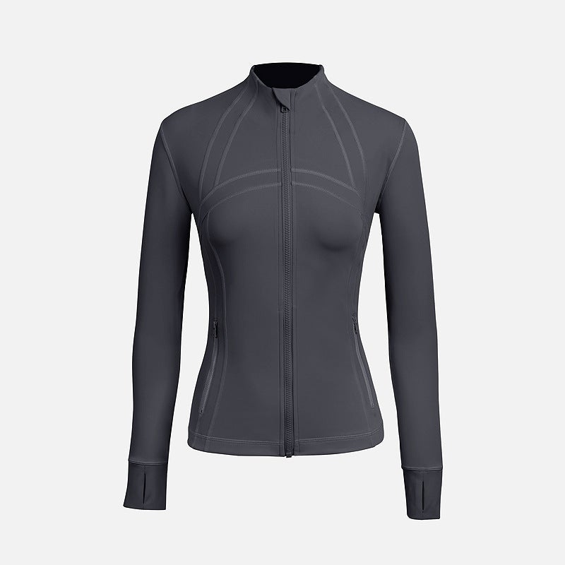 Generic Womens Brushed Warm Zip-Up Hoodie for Yoga  Fitness WT03 graphite gray sanding 2.0 