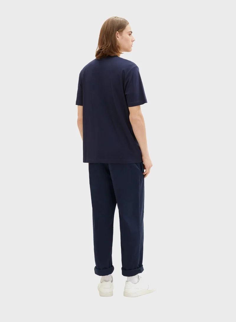TOM TAILOR Text Print Crew Neck T-Shirt